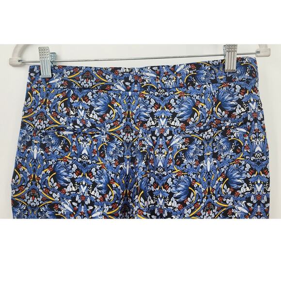 New NWT Zara Blue Floral Casual Pants Straight Leg Pant Bloggers Favorite Small - Picture 9 of 12